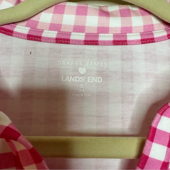 Draper James X Land's End Pink Gingham Polo Dress Quarter Sleeve Small - Picture 5 of 8